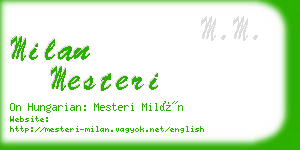 milan mesteri business card